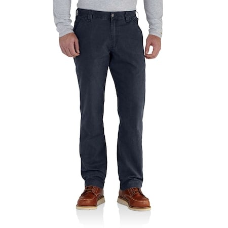 Mens Rigby Relaxed Straight Dungaree, 8.5oz 98% Cotton/2% Spandex Canvas, Navy, 44 in x 30 in MPN:102291-412