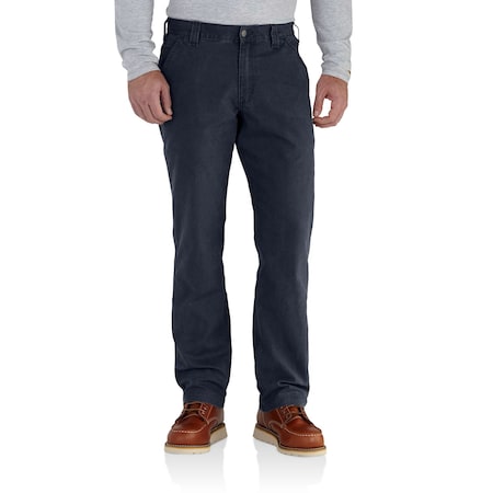 Mens Rigby Relaxed Straight Dungaree, 8.5oz 98% Cotton/2% Spandex Canvas, Navy, 48 in x 32 in MPN:102291-412