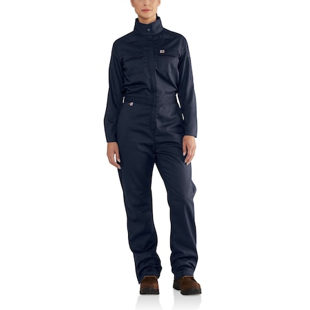 Womens FR Rugged Flex Coverall, 7.5oz 87% Cotton/ 7% Nylon/ 5% Poly/1% Spandex, Dark Navy, M MPN:102450-410