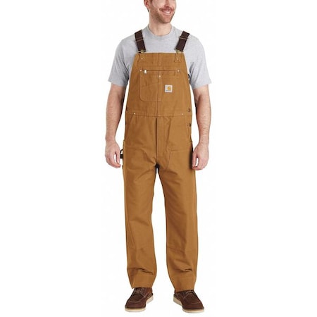 102776 Bib Overalls, Cotton, 12 oz Fabric Weight, 30 in Inseam, Brown, 46 x 28 MPN:102776-211-46x30