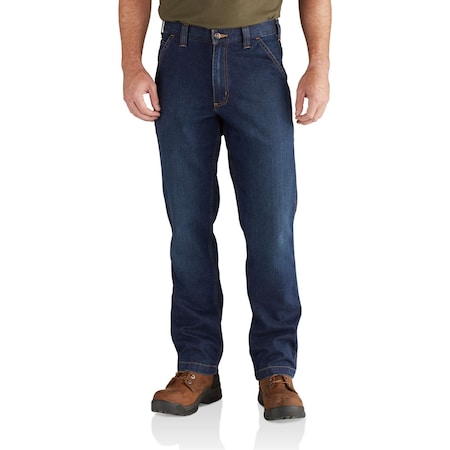 Mens Rugged Flex Relaxed Straight Dungaree, 85% Cotton/14% Poly/1% Spandex, Superior, 46 in x 30 in MPN:102808-498