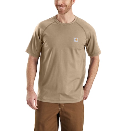 Mens FR Force Short Sleeve T-Shirt, 6oz 100% Cotton FR Jersey, Khaki, 2XL Tall MPN:102903-250