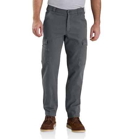 Mens Rigby Relaxed Straight Cargo Pant, 8.5oz 98% Cotton/2% Spandex Canvas, Shadow, 30 in x 32 in MPN:103574-029