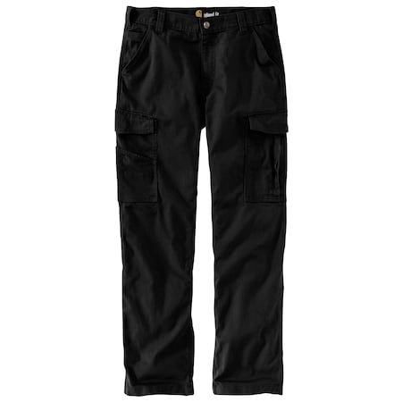 Mens Rigby Relaxed Straight Cargo Pant, 8.5oz 98% Cotton/2% Spandex Canvas, Black, 30 in x 30 in MPN:103574-BLK