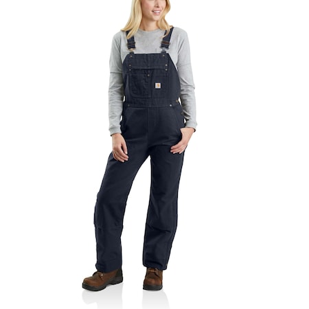Womens Insulated Bib Overall, 12oz 100% Washed Cotton Duck, Navy, M Regular MPN:104049-I26