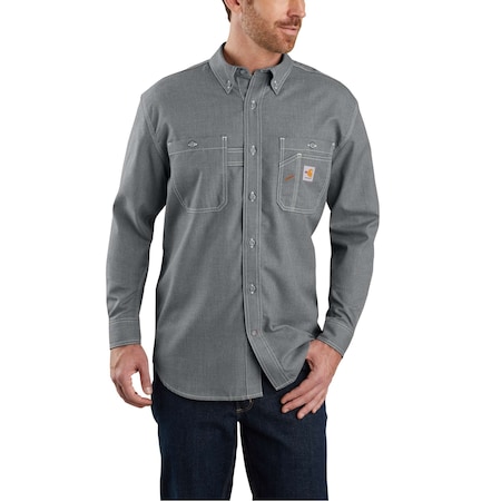 Mens FR Force Sun Defender L/S Shirt, 4.7oz FR Twill: (50% Lensing/38% Aramid), Gray, S MPN:104138-GRY