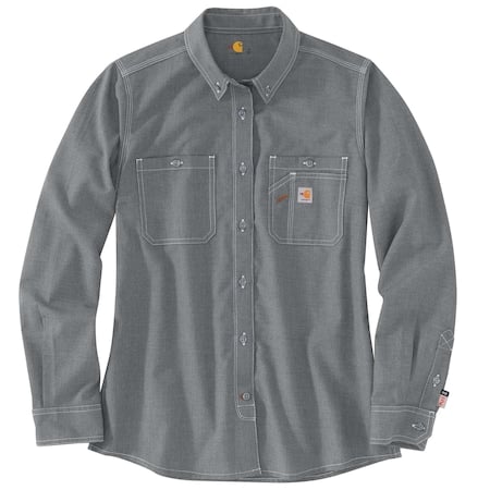 Womens FR Force Sun Defender L/S Shirt, 4.7oz FR Twill: (50% Lensing/38% Aramid), Gray, XS MPN:104147-GRY