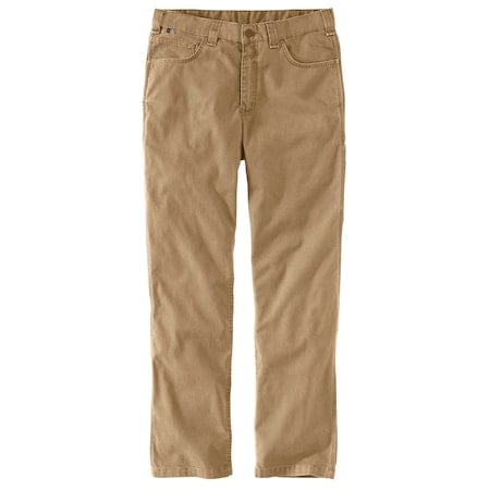 Mens FR Rugged Flex Work Pant, 9.6oz 98% Cotton/2% Spandex Canvas, Dark Khaki, 32 in x 34 in MPN:104204-DKH
