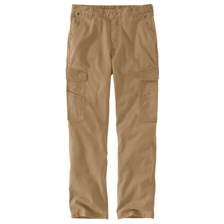 Mens FR Rugged Flex Cargo Pant, 9.6oz 98% Cotton/2% Spandex Canvas, Dark Khaki, 40 in x 30 in MPN:104205-DKH