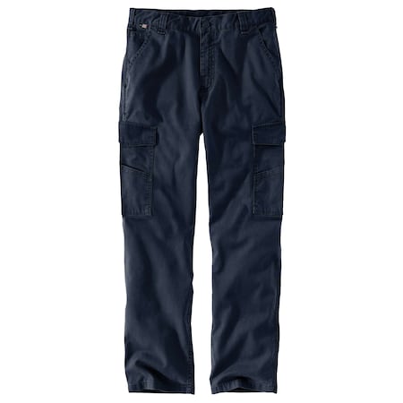Mens FR Rugged Flex Cargo Pant, 9.6oz 98% Cotton/2% Spandex Canvas, Navy, 35 in x 32 in MPN:104205-I26