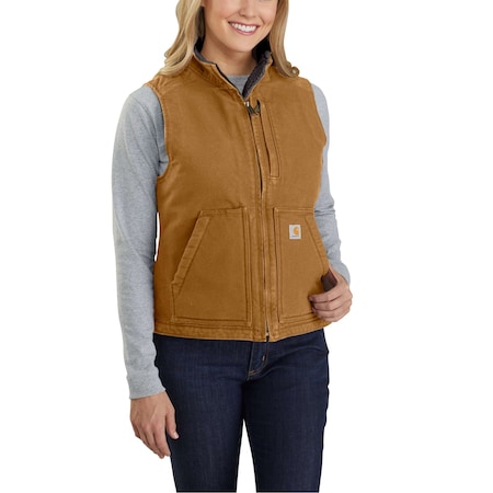 Insulated Vest, 100% Cotton, Zipper, Brown, XL MPN:104224-211