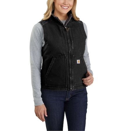 Insulated Vest, 100% Cotton, Zipper, Black, 2X MPN:104224-BLK