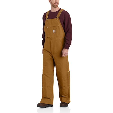 104393 OR4393 M LseFit FrmDck Ins Bib Ovrll, Cotton, 12 oz Fabric Weight, 31 in Inseam, Brown, 5XL MPN:104393-BRN