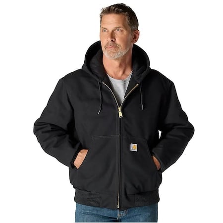 Men's Jacket, Cotton, Black, S MPN:106673-BLKSREG