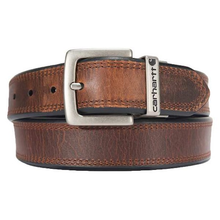 Carhartt Reversible Belt, Black, Brown, Full Grain Leather, 46 in Length, 1 1/2 in Width MPN:A000550020113