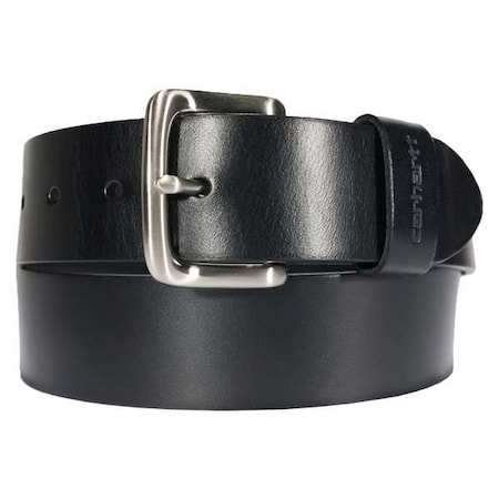 Carhartt Classic Buckle Belt, Black, Full Grain Bridle Leather, 46 in Length, 1 1/2 in Width MPN:A000550900113
