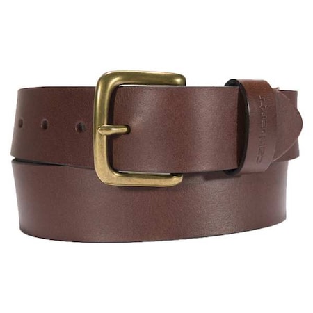 Carhartt Classic Buckle Belt, Brown, Full Grain Bridle Leather, 48 in Length, 1 1/2 in Width MPN:A000550920114