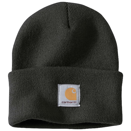 Watch Cap, Acrylic, Cuffed Beanie, Covers Ears/Head, Black, Universal Size MPN:A18-BLK OFA