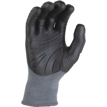 Coated Gloves, Thermoplastic Rubber Palm, L, Gray MPN:A612
