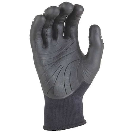 Coated Gloves, Thermoplastic Rubber Palm, XL, Black MPN:A612