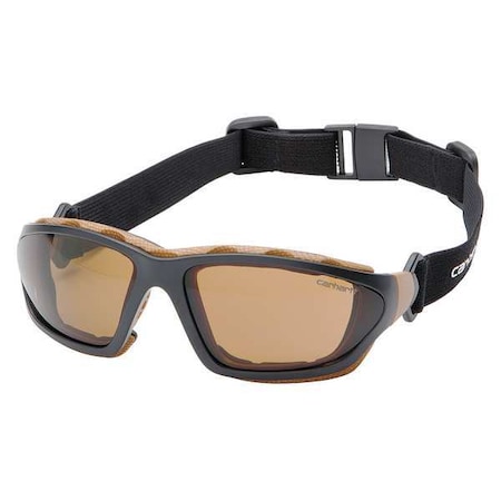 Carthage, Safety Glasses, Anti-Fog, Anti-Static & Anti-Scratch, Amber Lens, Black, Tan Frame MPN:CHB418DTP