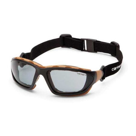 Carthage, Safety Glasses, Anti-Fog, Anti-Static & Anti-Scratch, Gray Lens, Black, Tan Frame MPN:CHB420DTP