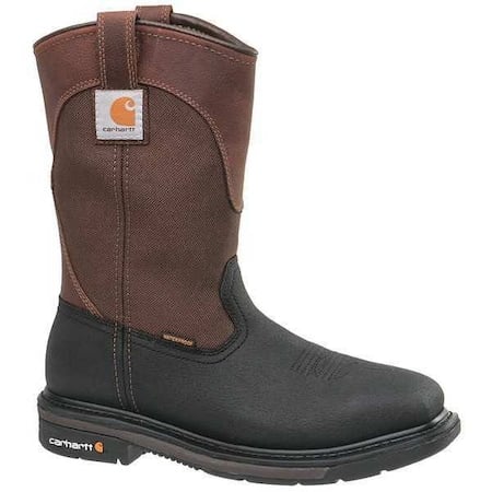 Men's Western Boot, 12 W, Steel Toe, 11 in H, Black/Brown, CMP1258 MPN:CMP1258