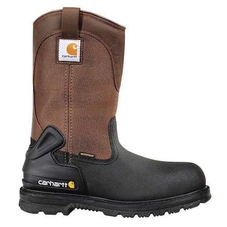 Men's Wellington Boot, 10 M, Steel Toe, 10 in H, Black/Brown, CMP1259 MPN:CMP1259 10 M