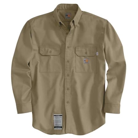 Men's Flame-Resistant Collared Shirt, 8.6 cal/sq cm, MT, 12% Nylon, 88% Cotton MPN:FRS160-KHI MED TLL