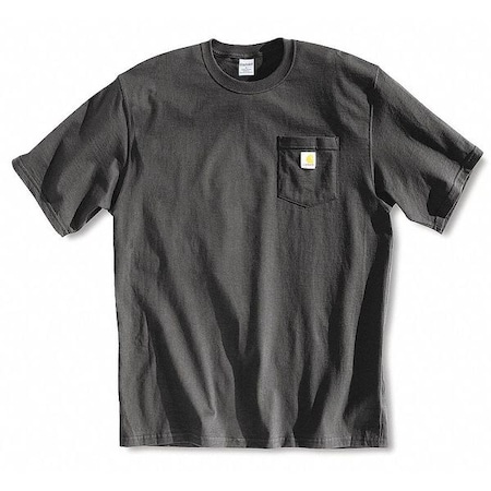 Men's T-Shirt, Cotton, Pullover, 1 Pocket(s), Black, 4XL MPN:K87-BLK 4XL REG