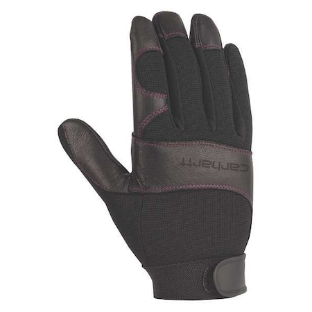 Mechanics Gloves, Pigskin Leather Palm, M, Black/Rose Stitching MPN:WA659-BLKRST