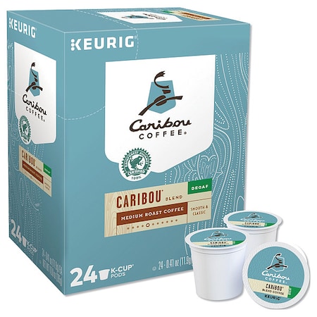 Coffee, Caribou Blend Decaf, Pod, Decaffeinated, Ground, 9.84 oz, 24 PK MPN:6995