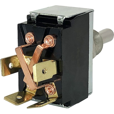 Reversing Toggle Switch, DPDT, 4 Connections, Momentary On/Off/On, 1/2 hp, 10A at 250V AC MPN:6GO53-73/TABS