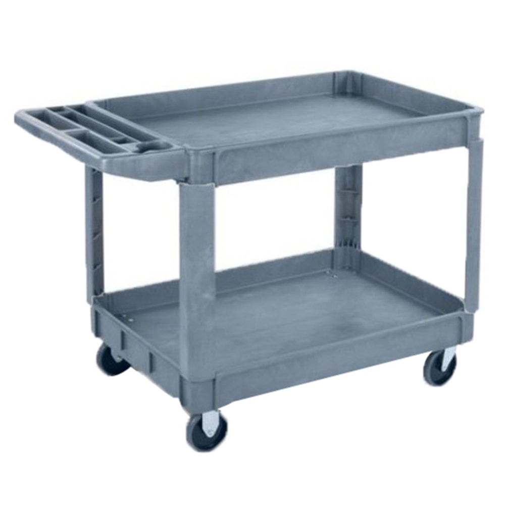 Carlisle 2-Tier Polypropylene Utility Cart, 33inH x 25inW x 45inD, Gray MPN:UC452523
