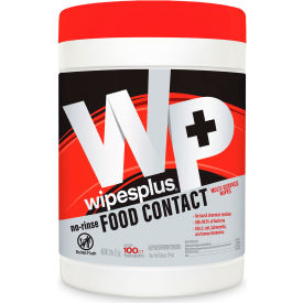 WipesPlus® No-Rinse Food Contact Multi-Surface Wipes Unscented 100 Wipes/Canister 33808
