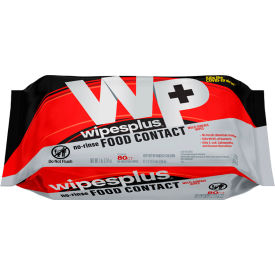 WipesPlus® No-Rinse Food Contact Multi-Surface Wipes Unscented 80 Wipes/Pack 37608