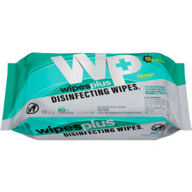 WipesPlus® Disinfecting Surface Wipes Lemon Scent 80 Wipes/Pack 37701