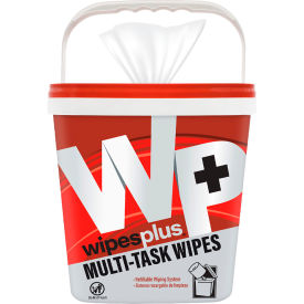 WipesPlus® Red Square Multi-Task Buckets & Red Lids 4 Buckets/Case 38030