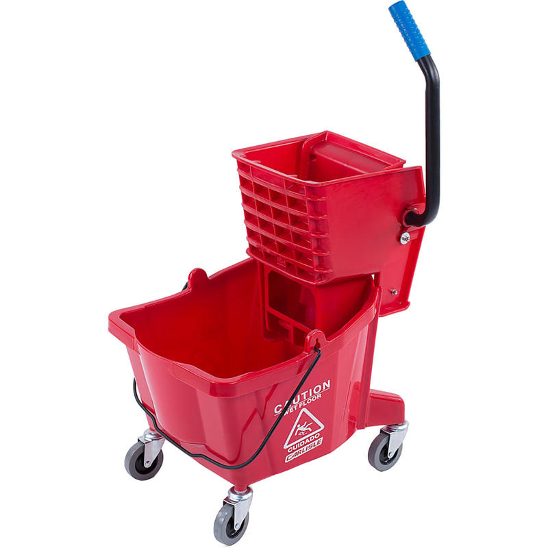 Carlisle Mop Bucket With Wringer, 26 Qt, Red MPN:3690805