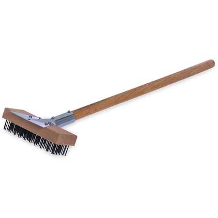 Oven/Grill Brush, Scrapr/Flat Stl Bristle, Natural, Hardwood MPN:36372500