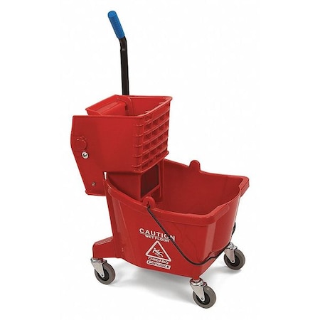 Side Press Mop Bucket and Wringer, Red MPN:3690805