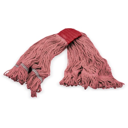 Looped-End Mop, L, Red w/Red Band, 4ply MPN:369424B05