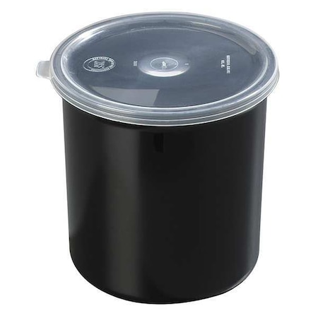 Food Crock with Lid, 5.18 in H, Black, PK12 MPN:030103