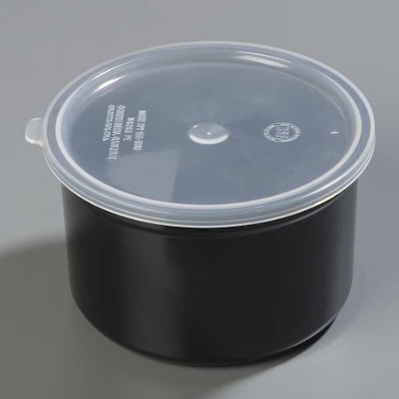 Food Crock with Lid, 4.06 in H, Black, PK6 MPN:0316GR03