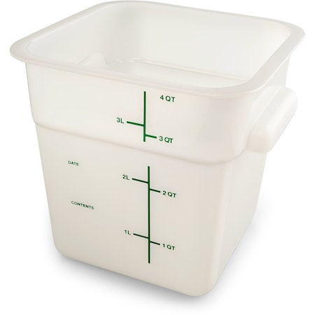 Food Storage Container, 4 qt, White MPN:11961PE02