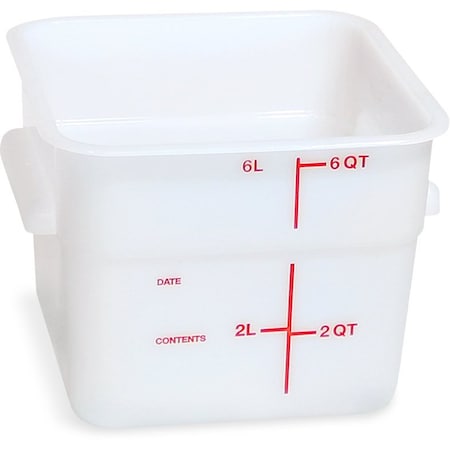 Food Storage Container, 6 qt, White MPN:11962PE02