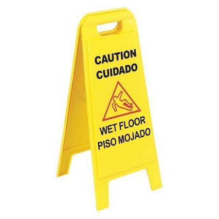 Wet Floor Sign, Eng/Span, Yellow, 25in, PK6 MPN:3690000