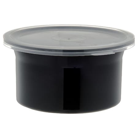 Crock w/Lid, 0.6 qt., Black, PK12 MPN:030003
