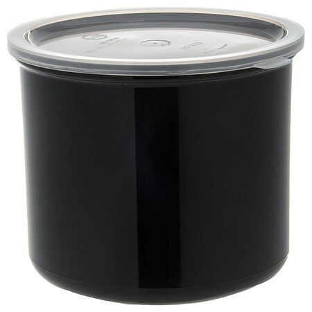 Food Crock with Lid, 6 3/4 in H, Black, PK6 MPN:030403