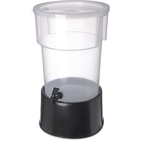 Round Dispenser w/Base, 5 gal., Black MPN:222903